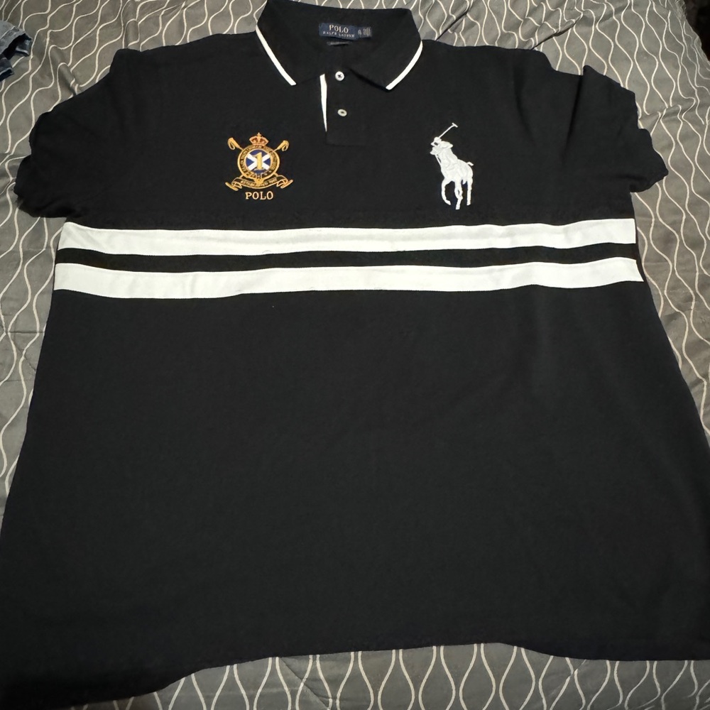 Polo Ralph Lauren Men’s Custom Big Pony Gold Crest Polo Shirt..Custom Slim Fit